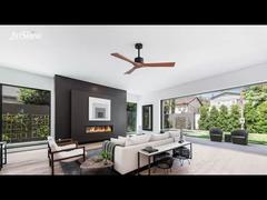 Quạt trần gỗ nguyên khối 52 inch Động cơ DC êm ái Thiết kế hiện đại dùng cho phòng khách và phòng ngủ