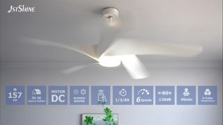 Đánh giá quạt trần màu trắng hiện đại 62 inch có đèn LED