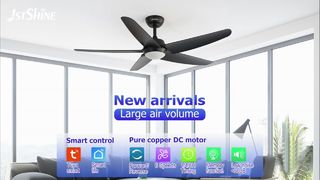 Đánh giá Quạt trần 52 inch màu đen hiện đại có đèn LED