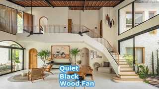 Quạt trần gỗ đen 52 inch Động cơ DC yên tĩnh