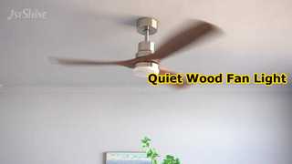 Quạt trần gỗ yên tĩnh có ánh sáng
