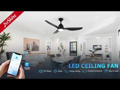 Quạt trần 52 inch màu đen mờ Động cơ DC yên tĩnh
