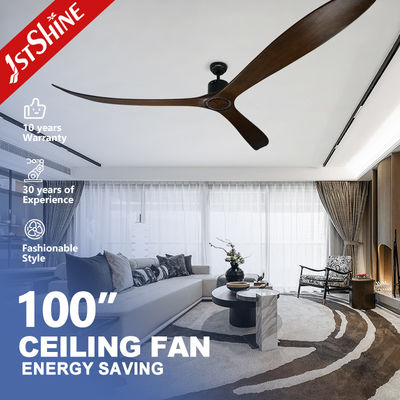 Ventilator trần lớn 100 inch với điều khiển từ xa 3 Solid Wood Blade DC Motor