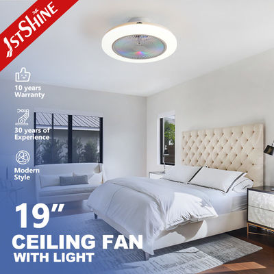 Mua 19 INCH / OEM đèn LED quạt trần với kết thúc trắng và RGB bầu không khí ánh sáng ẩn lưỡi sản xuất trực tuyến