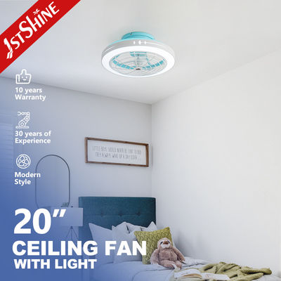 Mua 20 Inch Blue ABS Blades Low Profile Ceiling Fan với điều khiển từ xa và thân đèn kim loại sản xuất trực tuyến