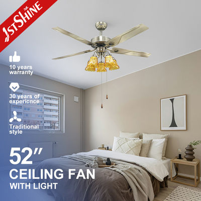 Mua Quạt trần đèn 52 inch bằng thép không gỉ có bộ điều chỉnh độ sáng với động cơ AC bằng đồng nguyên chất sản xuất trực tuyến