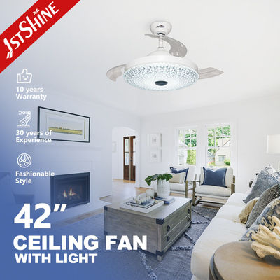 Mua Động cơ DC 230V Quạt trần có đèn có thể thu vào Chụp đèn Acrylic sản xuất trực tuyến