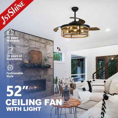 Mua Quạt trần có thể thu gọn với luồng gió lớn 52 inch, cánh quạt ẩn và chức năng bộ nhớ sản xuất trực tuyến