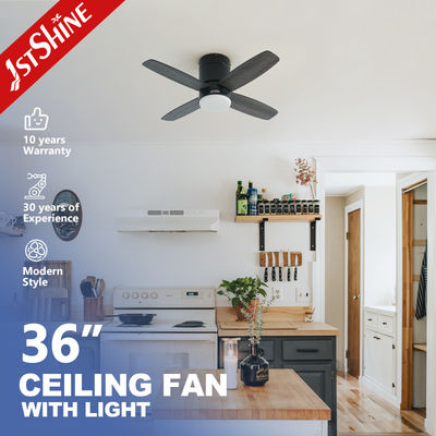 Mua Quạt trần LED 1stshine có đèn, nhỏ 36 inch, gắn phẳng, cánh quạt MDF đảo chiều sản xuất trực tuyến