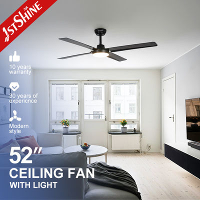 Mua Đen điều khiển từ xa LED 52 inch yên tĩnh động cơ quạt trần cho phòng ngủ phòng khách / phòng ăn sản xuất trực tuyến
