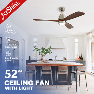 Mua Ventilator trần gỗ ánh sáng satin Nickle thân 3 lưỡi dao yên tĩnh động cơ DC sản xuất trực tuyến