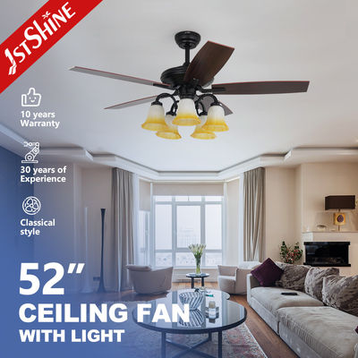 Mua Ống quạt trần nhà truyền thống trang trí với đèn động cơ DC 6 tốc độ kết thúc màu đen mờ sản xuất trực tuyến