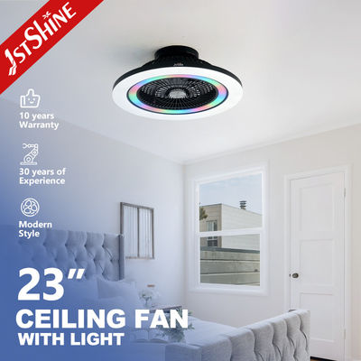 Phòng ngủ quạt không lưỡi dao với đèn RGB APP thông minh màu đen hiện đại kích thước nhỏ đa màu