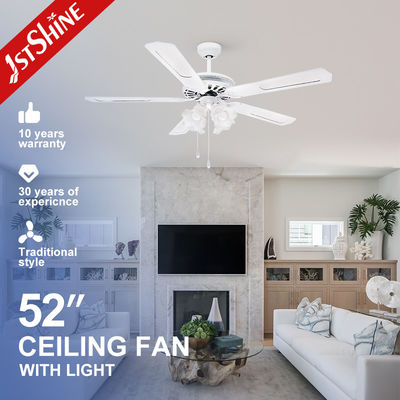 Giá tốt Quạt trần có dây kéo trang trí 132cm (52 inch) với đèn và 5 cánh quạt 1stshine OEM trực tuyến