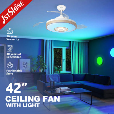 Multi Color Night Light Ceiling Fan with Hidden Blades and 110-240V/50Hz-60Hz AC Motor
