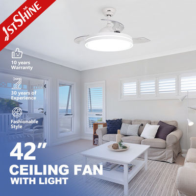 Giá tốt Quạt trần LED 42 inch bằng niken satin với cánh quạt gập và nguồn sáng có thể thu vào trực tuyến