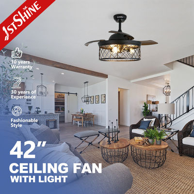 Customized Design 1stshine Ceiling Fan with Hidden Blades and LED Light in Black Color