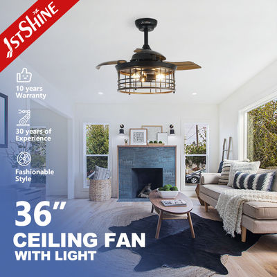Giá tốt Nguồn ánh sáng LED Quạt trần 36 inch với lưỡi dao kéo ra và động cơ đồng 100% trực tuyến