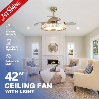 Thân đèn bằng kim loại Quạt trần LED 1stshine với Đèn RGB và Điều khiển từ xa