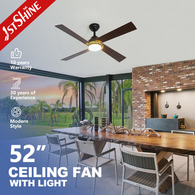 Điều khiển từ xa thông minh 52 inch 6 tốc độ MDF quạt trần màu đen với vật liệu cơ thể kim loại