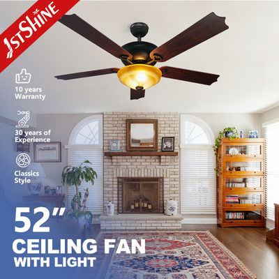 1stshine Đèn quạt trần từ xa với 5 lưỡi dao MDF truyền thống và thiết kế văn phòng gia đình
