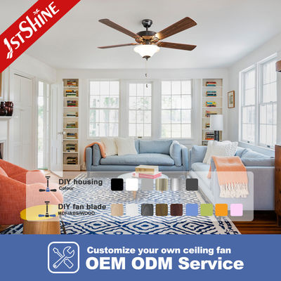 Giá tốt Quạt trần retro xu hướng 5 lưỡi dao MDF mới với đèn chuỗi kéo truyền thống trực tuyến