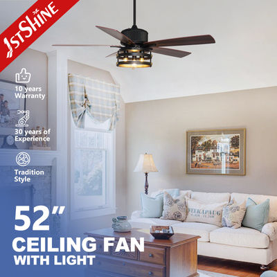 1stshine Blades MDF trong nhà 220V Nhà ánh sáng mềm Fan trần với bóng đèn