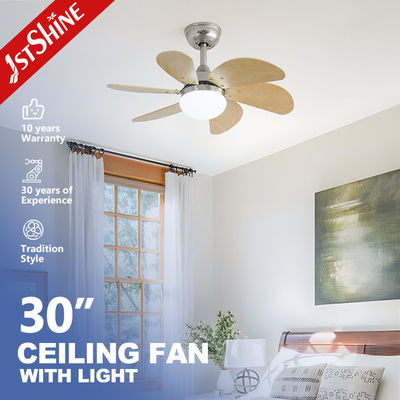 Quạt trần nhỏ 30 inch có đèn và điều khiển từ xa, 6 cánh MDF, 6 tốc độ, động cơ bảo hành 10 năm