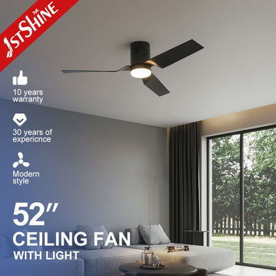 Giá tốt Hình ảnh thấp 52 Inch thông minh dẫn quạt trần Flush Mount 3 Abs Blades với loa trực tuyến