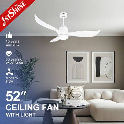Quạt trần đèn LED ngoài trời động cơ đồng 3 cánh trắng 52 inch tùy chỉnh bán buôn