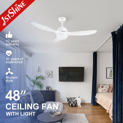 Giá tốt Quạt trần LED điều khiển từ xa 6 tốc độ động cơ DC 220V 1stshine Trắng được chứng nhận CCC cho gia đình và văn phòng trực tuyến
