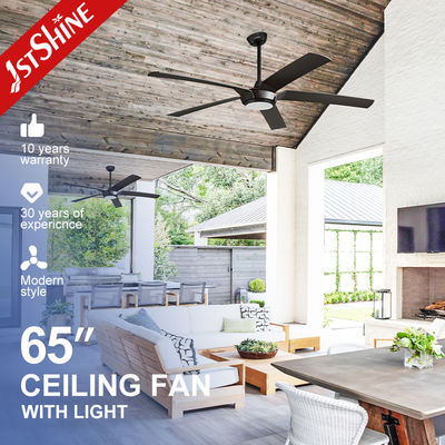 Máy quạt trần LED màu đen hiện đại với đèn ABS DC