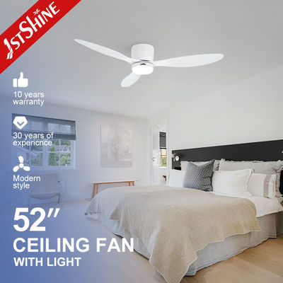 Tiết kiệm năng lượng trắng Động cơ DC Phòng ngủ Quạt trần cấu hình thấp với ánh sáng
