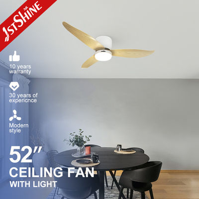 Giá tốt Flush Mount 52 Inch Wood Grain ABS Blades Ceiling Fan Với Ánh sáng trực tuyến