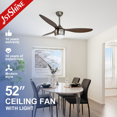 Máy quạt trần kim loại với đèn 3 ABS Blades gỗ Kiểm soát tường Màu đen / nâu / OEM