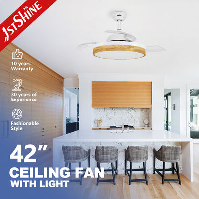 Quạt trần ẩn cánh kiểu dáng thanh lịch 42 inch với khả năng tương thích 2 chiều và bộ điều chỉnh độ sáng