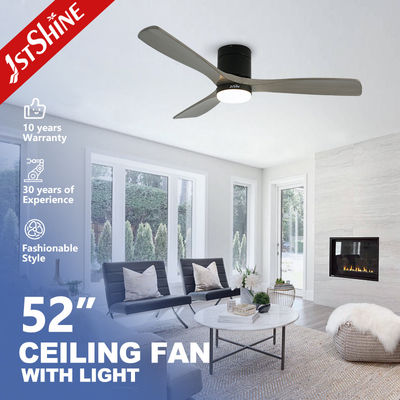 Quạt trần ốp trần 52 inch Kim loại Gỗ Hiện đại Phong cách Loft Trang trí với Điều khiển từ xa