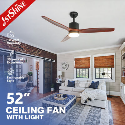Quạt trần LED 1stshine Standard Wind với điều khiển từ xa, cánh quạt gỗ đặc, động cơ AC đồng nguyên chất, màu đen
