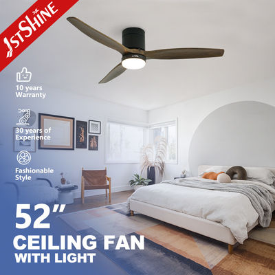 Quạt trần 3 cánh gỗ tự nhiên kiểu dáng thấp 52 inch có đèn LED
