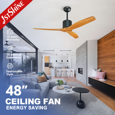 Quạt trần gỗ hiện đại 48 inch Động cơ DC bằng đồng nguyên chất