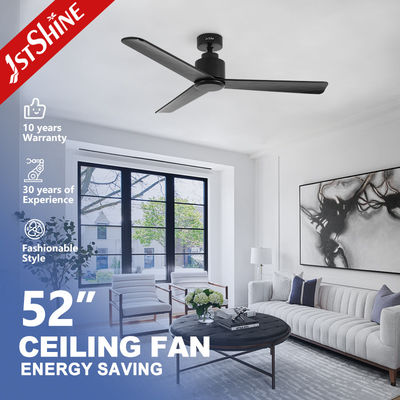 Thời gian bao gồm 52 inch / OEM đồng tinh khiết DC bóng quạt trần gỗ màu đen với điều khiển từ xa