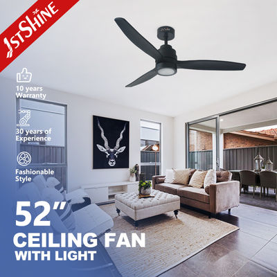 Quạt trần LED 6 tốc độ 220V 50HZ với 3 cánh quạt gỗ, điều khiển từ xa