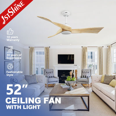 230V Solid Wood Blades 3 Color LED Dimmable Ceiling Fan với điều khiển từ xa