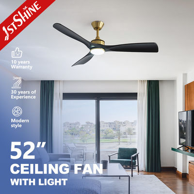 Quạt trần LED hiện đại 52 inch với động cơ DC, lưỡi ABS màu đen