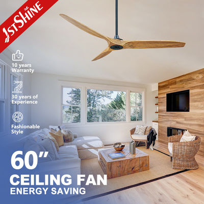 Quạt trần gỗ nguyên khối 5 tốc độ, 60 inch, trang trí