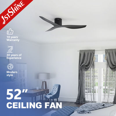 Quạt trần 3 cánh hiện đại màu đen bóng 52 inch với động cơ DC