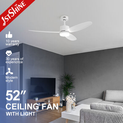 Quạt trần LED 52 inch có thể điều chỉnh độ sáng với động cơ DC và đèn LED 3 màu cho không gian hiện đại