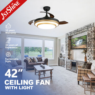 Quạt trần kéo lại 42 inch với đèn LED và điều khiển từ xa cho không gian hiện đại