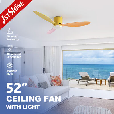 Giá tốt 52 Inch tùy biến Macaron màu đèn LED quạt trần với điều khiển thông minh cho trần thấp trực tuyến