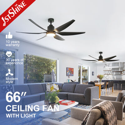 Giá tốt Quạt trần hiện đại màu đen 66 inch có đèn, cánh quạt ABS và động cơ DC tiết kiệm năng lượng, hoạt động êm ái trực tuyến